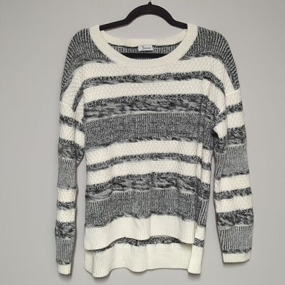 NY Threads Black and White Striped Sweater - Picture 1 of 5